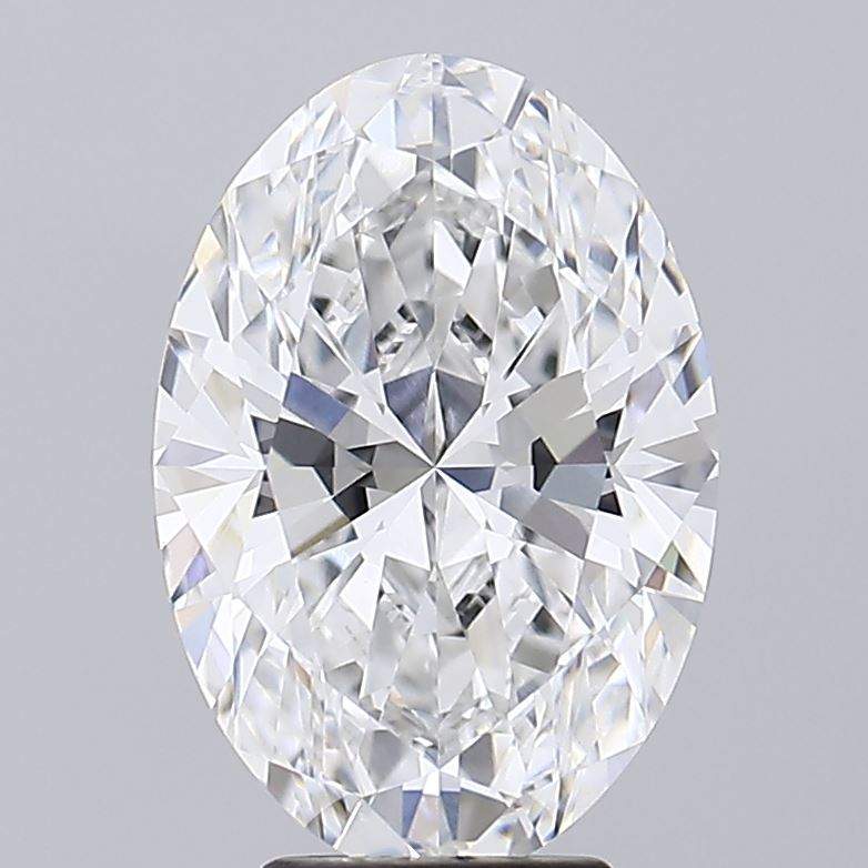 5.10 carat oval GIA certified lab grown diamond gemstone close-up