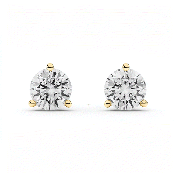 Round 3-Prong Martini Lab-Grown Diamond Stud Earrings