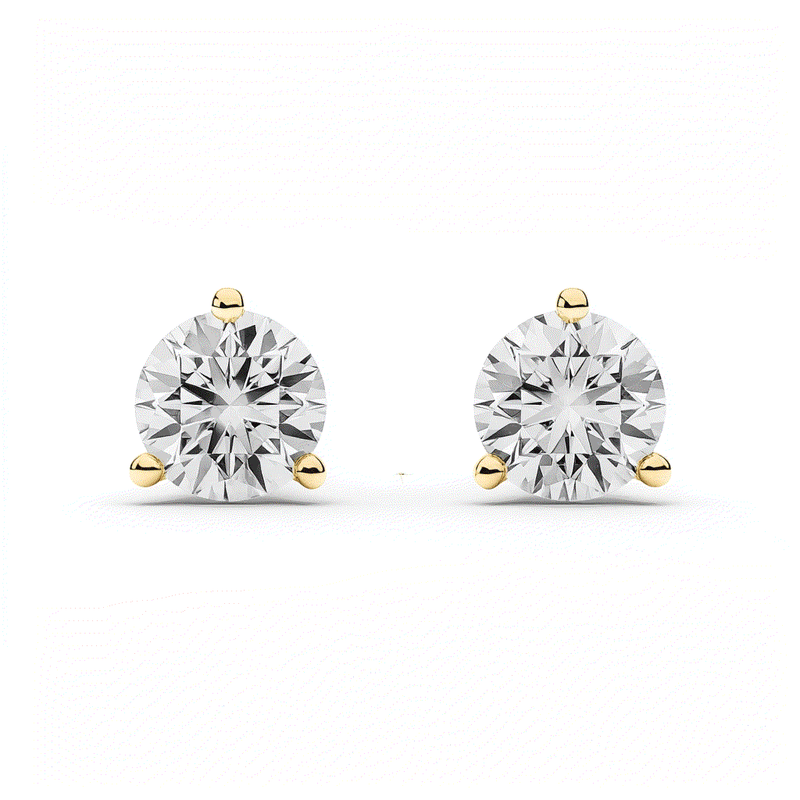 Round 3-Prong Martini Lab-Grown Diamond Stud Earrings