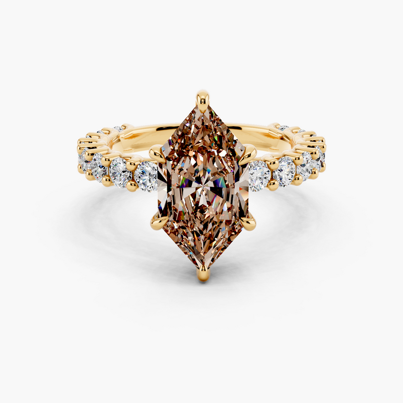 Bubble Champagne Setting Lab Grown Diamond Ring
