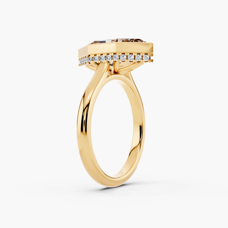 Hidden Halo Bezel Champagne Setting