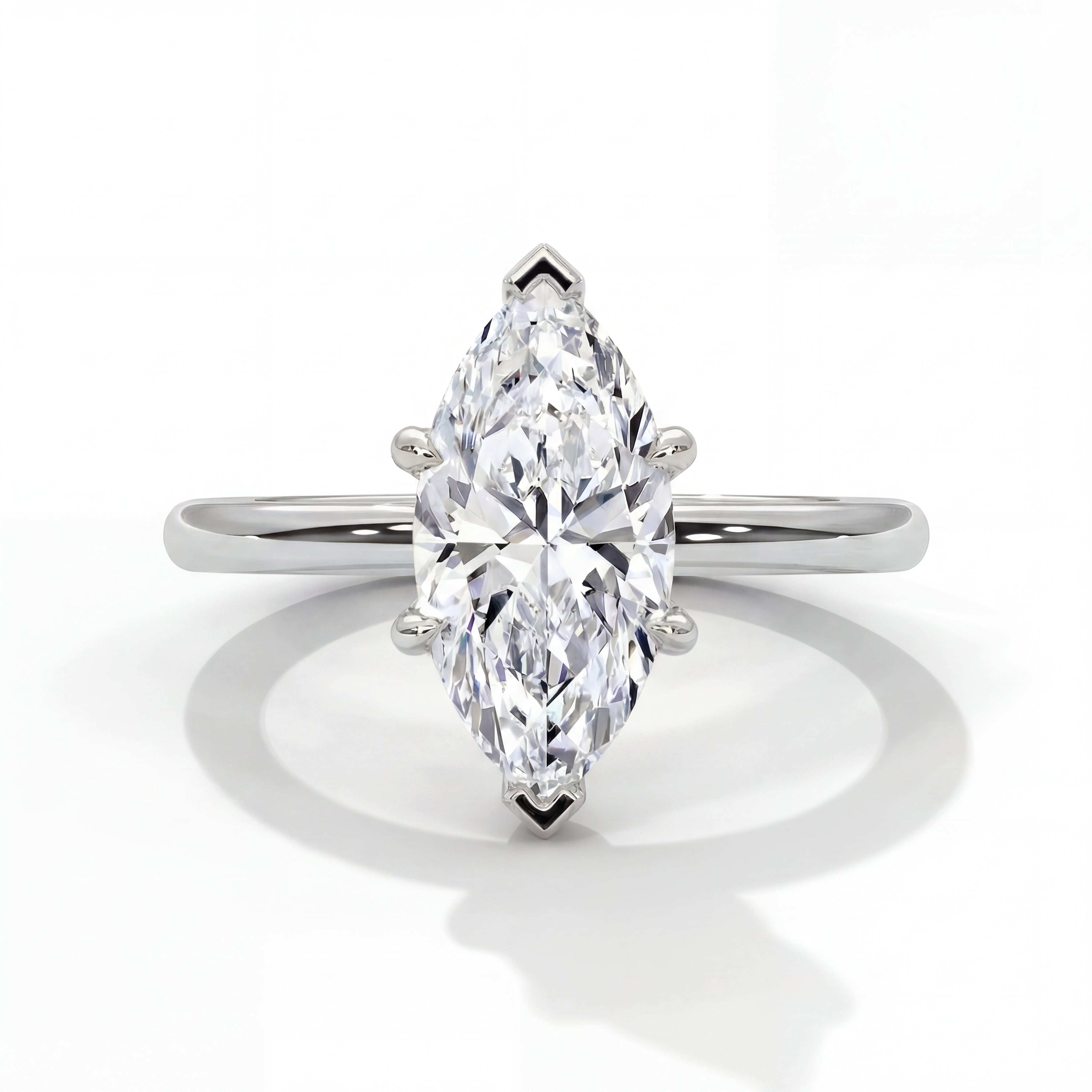 14k White Gold / Marquise