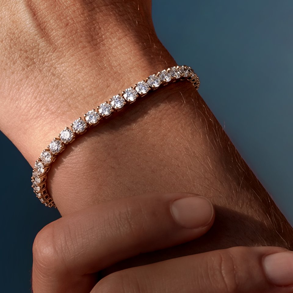 Tennis bracelet on wrist