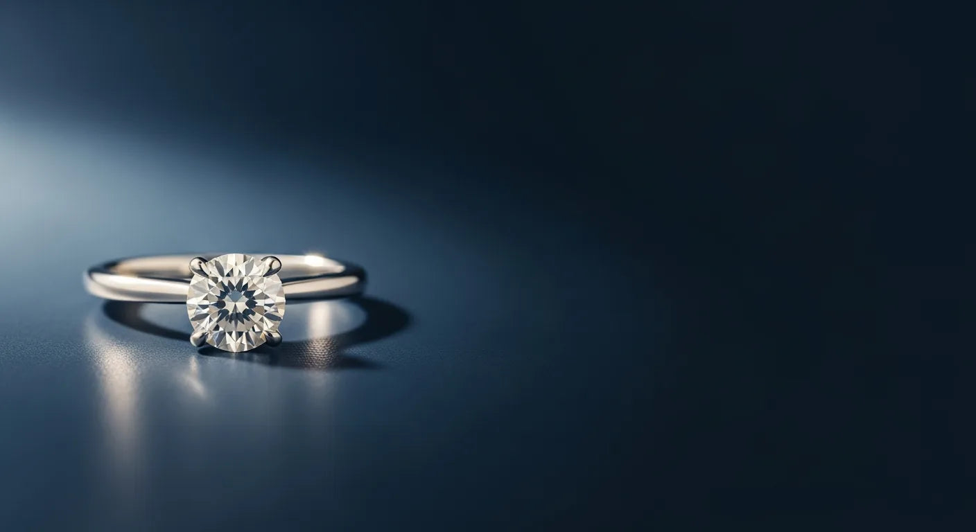 Stienhardt engagement ring on cream velvet